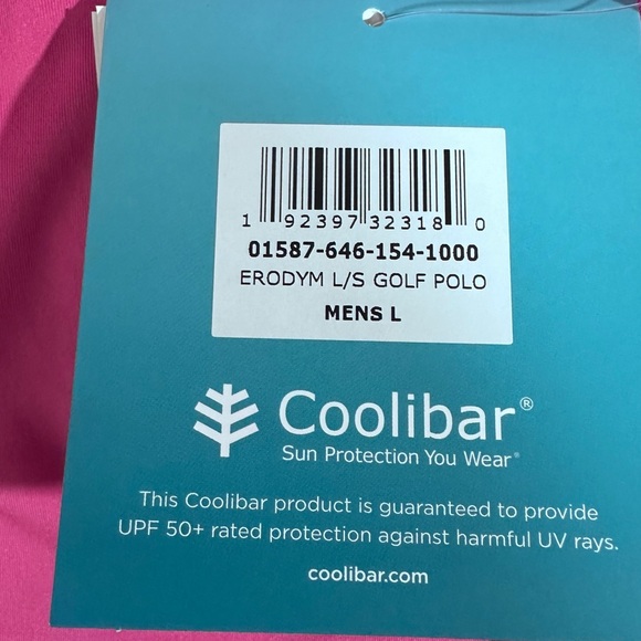 Coolibar Men’s Pink Golf Polo NWT [G6] - Picture 9 of 11